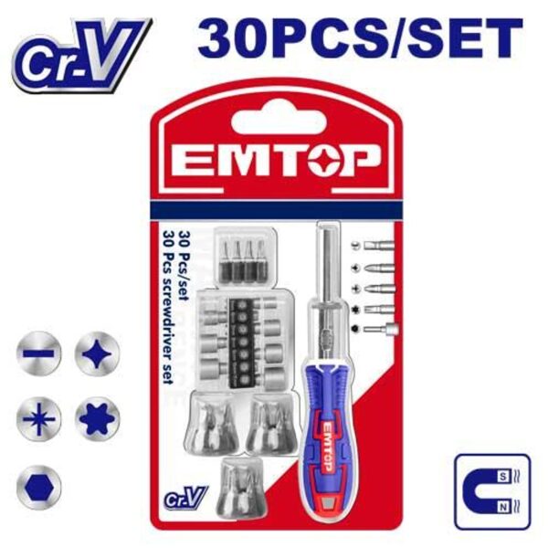 Emtop 30 Pcs Screwdriver Set EBST03006