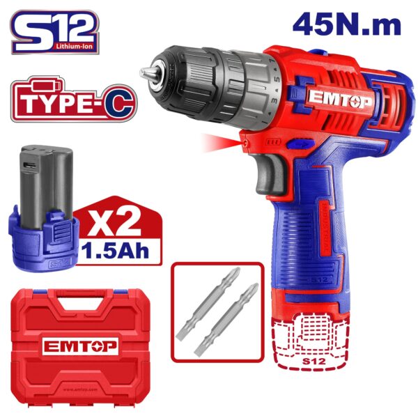 Emtop Cordless Drill ECDL12620