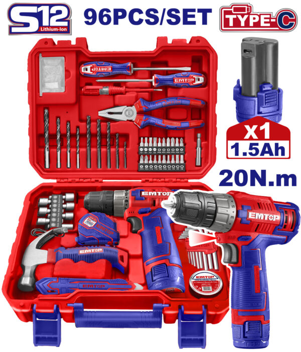 Emtop 96 Pcs Tools Set EEDK09601