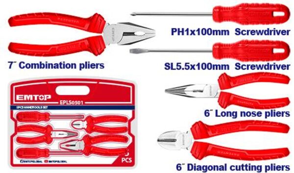 Emtop 5 Pcs Tools Set EPLS0501